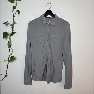 Kuhl Men's Gray Outdoor Button Down Long Sleeve Athletic Top -Medium